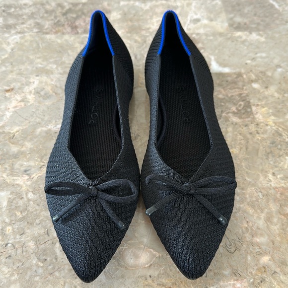 Rothy's Shoes - NWT New Rothy’s The Bow Point, Black Knit Ballet Flats 6.5